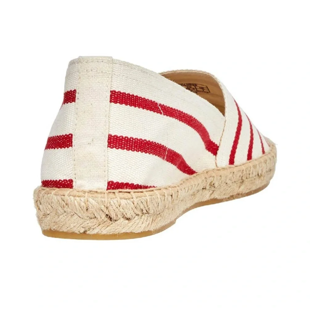Soludos Dali Red Cream Linen Stripe Espadrilles Flats Summer NEW Womens 11